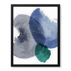 Black Blue & Green Abstract Design Over White Background | Abstract Office Artwork #00122
