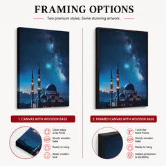 Beautiful Mosque In A Starry Night View | Abstract Islamic Artwork #00123