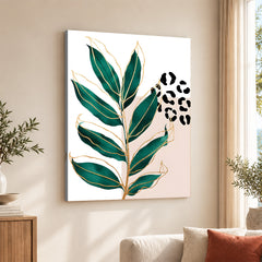 Beautiful Tropical Leave Over White & Black Background | Abstract Floral Artwork #00125