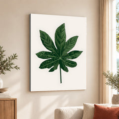 Beautiful Tropical Leave Over Beige Background | Abstract Floral Artwork #00128