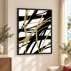 Black & Brown Abstract Design Over White Background | Abstract Office Artwork #00134