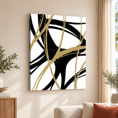 Black & Brown Abstract Design Over White Background | Abstract Office Artwork #00135