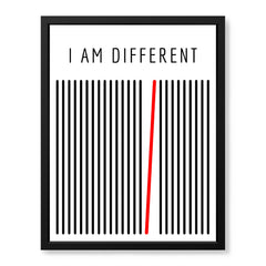 I Am Different Motivational Black & White Art Design | Abstract Motivational Artwork #00136