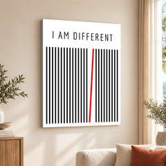 I Am Different Motivational Black & White Art Design | Abstract Motivational Artwork #00136
