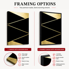 Black & Gold Abstract Design | Abstract Office Artwork #00139