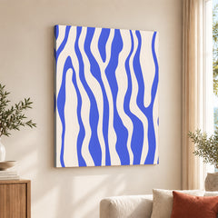Tealish Blue Abstract Design Over Beige Background | Abstract Office Artwork #00144