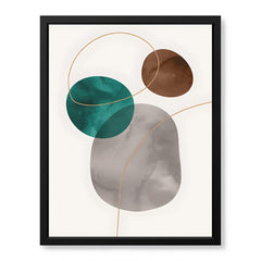 Dark Green Brown & Grey Abstract Design Over White Background | Abstract Office Artwork #00152