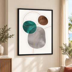 Dark Green Brown & Grey Abstract Design Over White Background | Abstract Office Artwork #00152