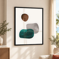 Dark Green Brown & Grey Abstract Design Over White Background | Abstract Office Artwork #00153