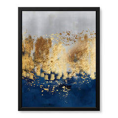 Blue Gold & Grey Abstract Art Design | Abstract Office Artwork #00157