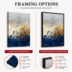 Blue Gold & Grey Abstract Art Design | Abstract Office Artwork #00159