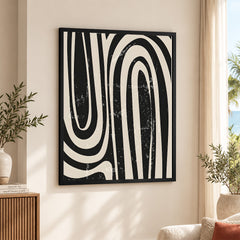 Black & White Zebra Style Abstract Design | Abstract Office Artwork #00160