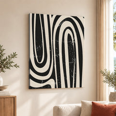 Black & White Zebra Style Abstract Design | Abstract Office Artwork #00160
