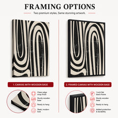 Black & White Zebra Style Abstract Design | Abstract Office Artwork #00160