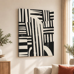 Black & Beige Abstract Design Art | Abstract Office Artwork #00162