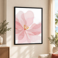 Beautiful Pink Flower Over White Background | Abstract Floral Artwork #00169
