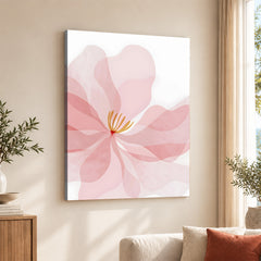 Beautiful Pink Flower Over White Background | Abstract Floral Artwork #00169