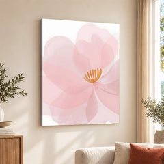 Beautiful Pink Flower Over White Background | Abstract Floral Artwork #00170