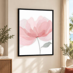 Beautiful Pink Flower Over White Background | Abstract Floral Artwork #00171