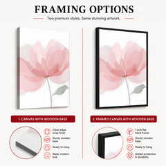 Beautiful Pink Flower Over White Background | Abstract Floral Artwork #00171