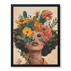 Beautiful Women Face With Floral Abstract Design | Abstract Fashion Artwork #00172