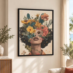 Beautiful Women Face With Floral Abstract Design | Abstract Fashion Artwork #00172