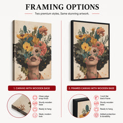 Beautiful Women Face With Floral Abstract Design | Abstract Fashion Artwork #00172