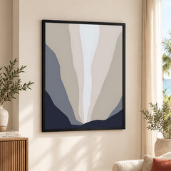 Blue & Grey Abstract Design Over Colorful Background | Abstract Office Artwork #00185