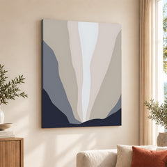 Blue & Grey Abstract Design Over Colorful Background | Abstract Office Artwork #00185