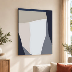 Blue & Grey Abstract Design Over Colorful Background | Abstract Office Artwork #00186
