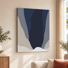 Blue & Grey Abstract Design Over Colorful Background | Abstract Office Artwork #00187