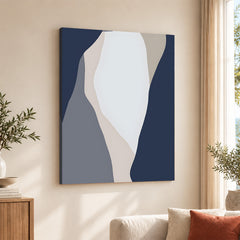 Blue & Grey Abstract Design Over Colorful Background | Abstract Office Artwork #00188