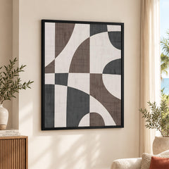 Black & Grey Abtract Design Over White Background | Abstract Office Artwork #00194