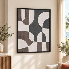 Black & Grey Abtract Design Over White Background | Abstract Office Artwork #00195