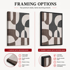 Black & Grey Abtract Design Over White Background | Abstract Office Artwork #00195