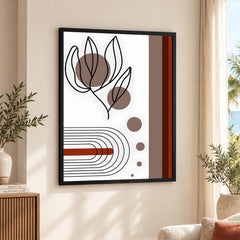 Black & Brown Abstract Design Over White Background | Abstract Office Artwork #00223