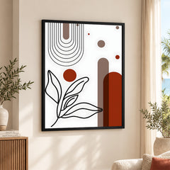 Black & Brown Abstract Design Over White Background | Abstract Office Artwork #00224