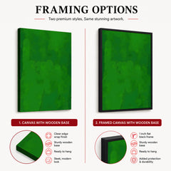 Beautiful Green Color Shades Oil Paint Art | Abstract Office Artwork #00231