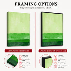 Beautiful Green Color Shades Oil Paint Art | Abstract Office Artwork #00232