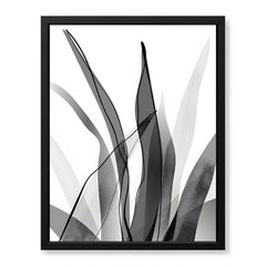 Black & White Floral Oil Paint Art Over White Background | Abstract Floral Artwork #00235