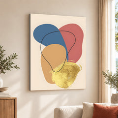 Colorful Abstract Paint Stroke Art Over Beige Background | Abstract Fashion Artwork #00239