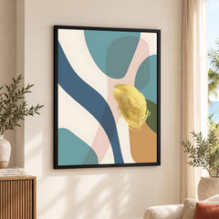 Colorful Abstract Paint Stroke Art Over Beige Background | Abstract Fashion Artwork #00240