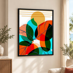 Colorful Abstract Floral Art Over White Background | Abstract Floral Artwork #00244