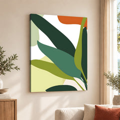 Green Shades Floral Art Over White Background | Abstract Floral Artwork #00248