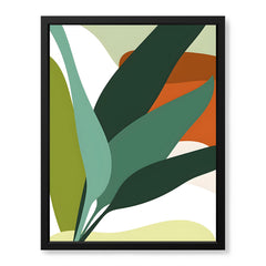 Green Shades Floral Art Over White Background | Abstract Floral Artwork #00250