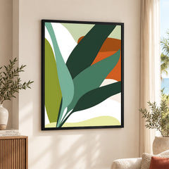 Green Shades Floral Art Over White Background | Abstract Floral Artwork #00250