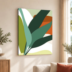 Green Shades Floral Art Over White Background | Abstract Floral Artwork #00250