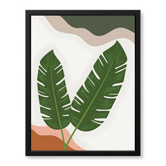 Green Tropical Leaves Over White Background | Abstract Floral Artwork #00251
