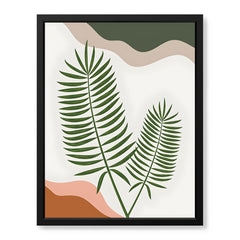 Green Tropical Leaves Over White Background | Abstract Floral Artwork #00252