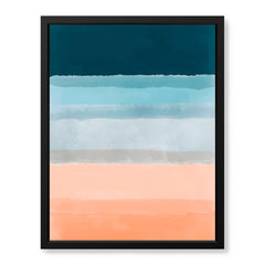 Blue & Beige Color Shades Design | Abstract Office Artwork #0026